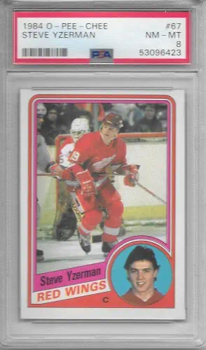1984-85 O-Pee-Chee Steve Yzerman Rookie card PSA8