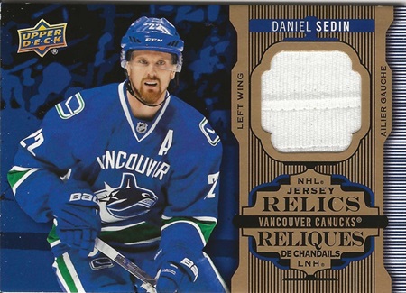 2016-17 Tim Hortons Releics Daniel Sedin with Stitches